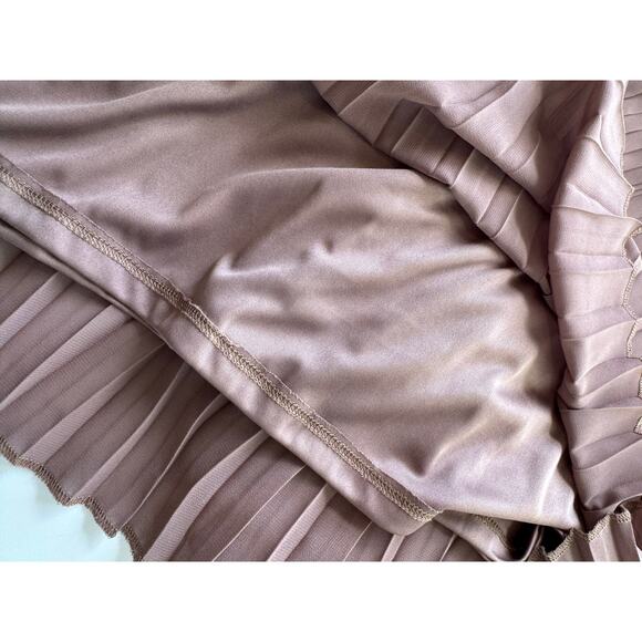 NWT Zenana Pleated Skirt Brown Full-Length Maxi Pull-On Waistband Stretchy SZ L - Picture 6 of 8